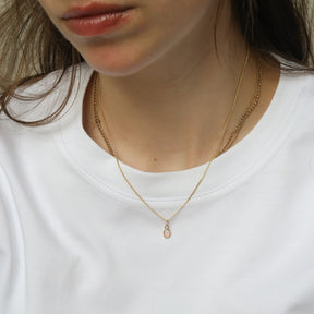 Opaal Birthstone Hanger Oktober | 14K Goud